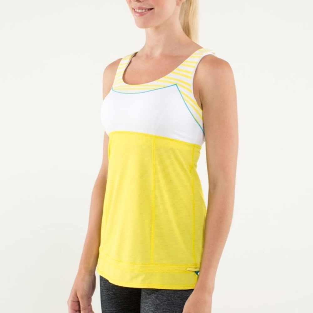 Lululemon Run: Ta Ta Topper - Sizzle/Twin Stripe Sizzle / White - 2